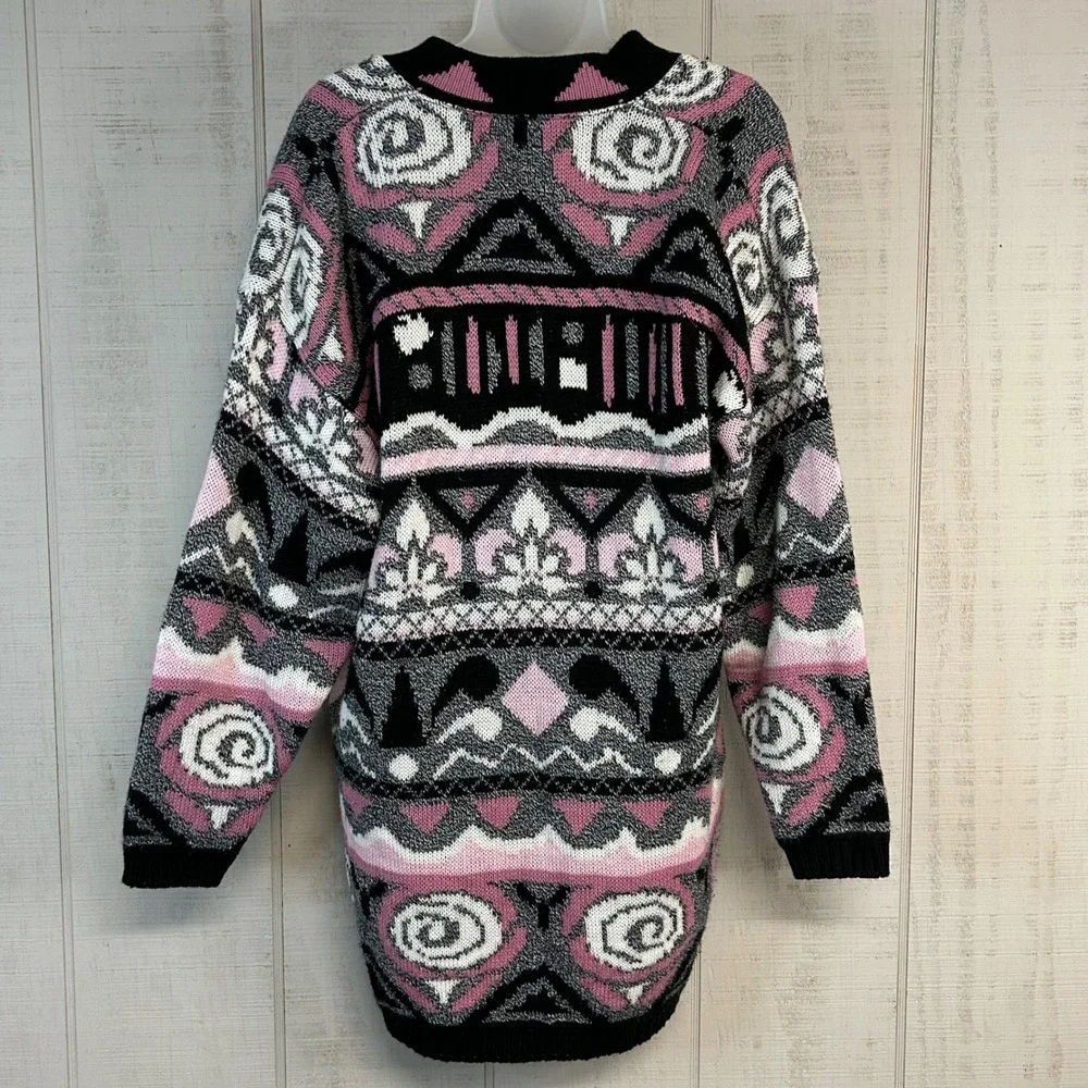Vintage Cut 4 U Womens Oversized Sweater One Size Retro 80s Eclectic Funky Pink - Picture 2 of 9